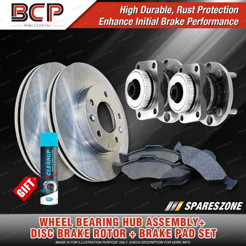 Rear Wheel Bearing Hub Assembly + Brake Rotor Pad Kit for Ford Mondeo HA HB 2.0L