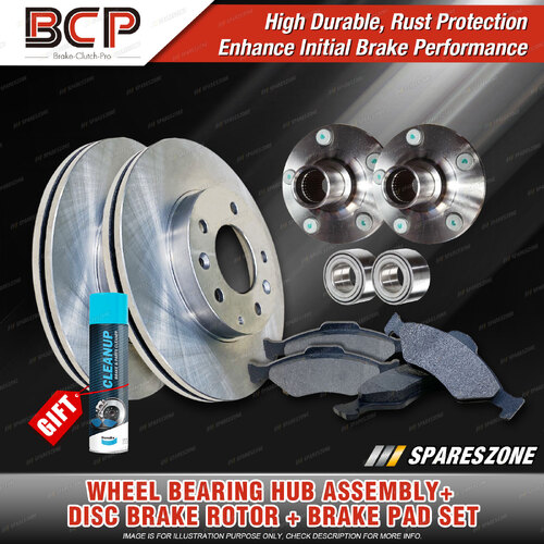 Rear Wheel Bearing Hub Assembly Brake Rotor Pad Kit for Holden Commodore VZ ABS