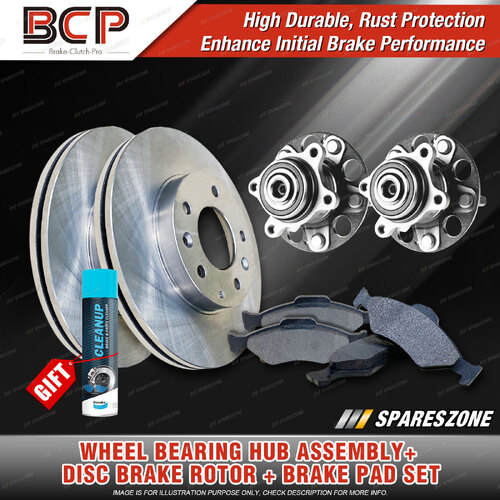 Rear Wheel Bearing Hub Assembly + Brake Rotor Pad Kit for Honda Civic FD 1.8 2.0