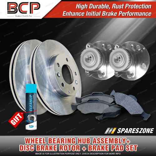 Rear Wheel Bearing Hub Assembly + Brake Rotor Pad Kit for Hyundai Grandeur TG