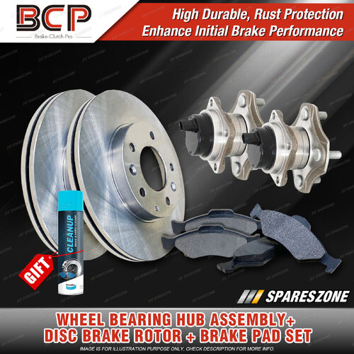 Rear Wheel Bearing Hub Ass Rotor Pad Kit for Toyota Corolla Ascent ZZE122 ABS