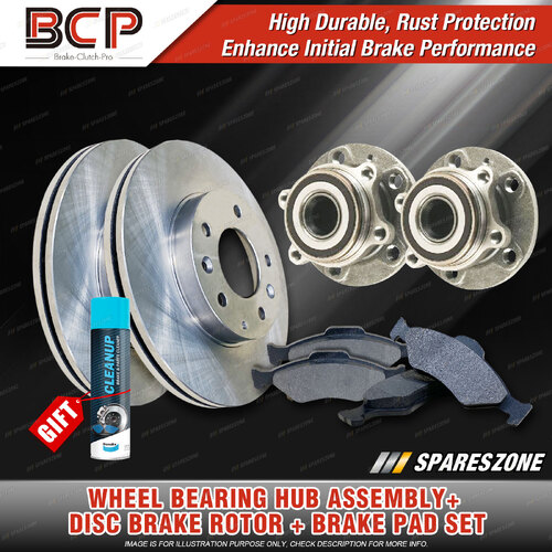 Front Wheel Bearing Hub Ass Rotor Pad Kit for Volkswagen Golf MK5 1K 4Bolt 288mm