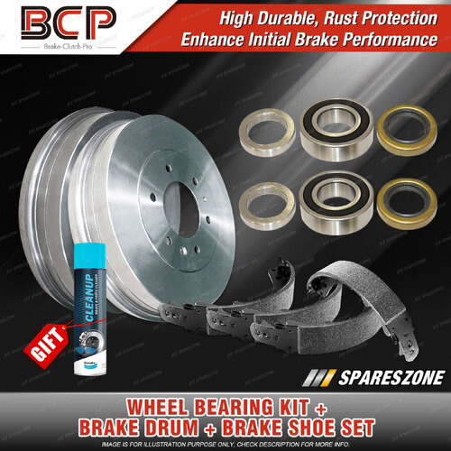 Rear Wheel Bearing Kit + Brake Drum Shoe Set for Ford Falcon XY 10/1970-06/1972