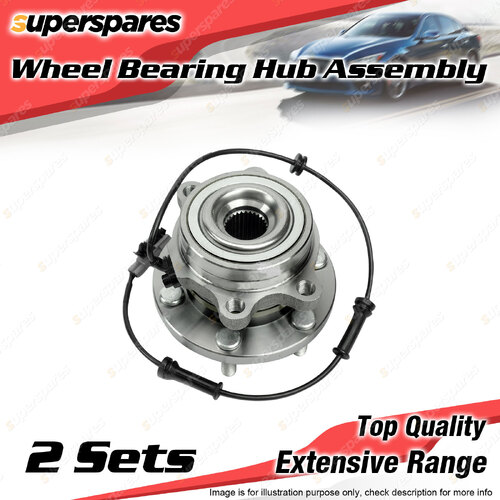 2x Front Wheel Bearing Hub Assembly for Nissan NAVARA D22 D40 4Cyl 2.5L