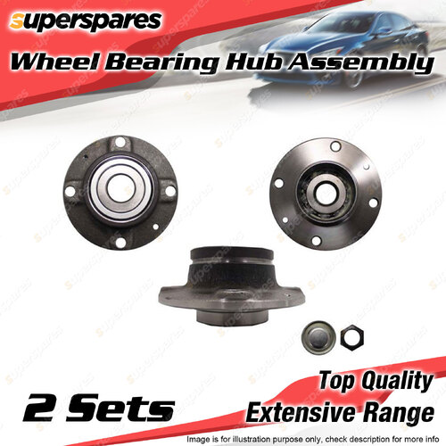 2x Rear Wheel Bearing Hub Ass for Citroen C2 C3 1.4 1.6L I4 DOHC SOHC 2002-2009