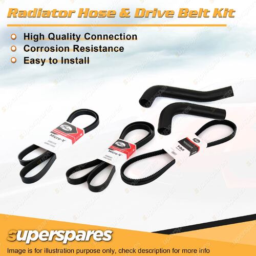 Radiator Hose + Gates Belt Kit for Daihatsu Charade G100 1.0L Carb CB Auto