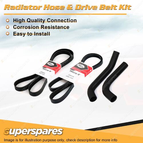 Radiator Hose + Gates Belt Kit for Ford Telstar AR AS 2.0L with A/C without P/S