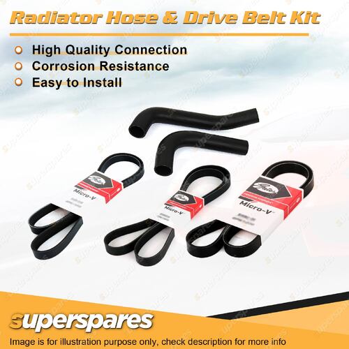 Radiator Hose + Gates Belt Kit for Ford Festiva WD 1.5L 8V B5 1997-1997