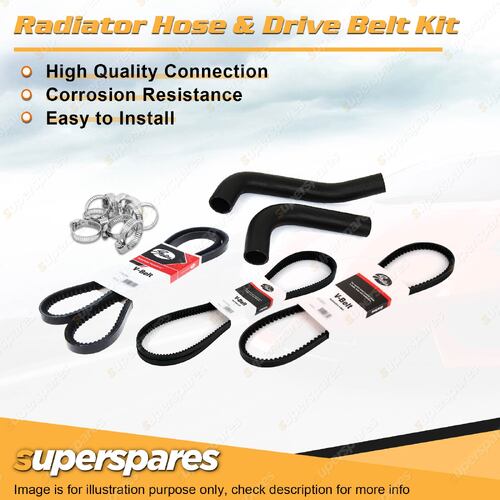 Radiator Hose + Gates Belt Kit for Holden Commodore VH 1.9L 1981-1983 Auto