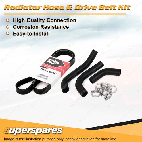 Radiator Hose + Gates Belt Kit for Holden Barina SB 1.6L 16V C16XE without A/C