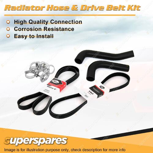 Radiator Hose + Gates Belt Kit for Holden Colorado RC Rodeo RA 3.0L 2007-2012