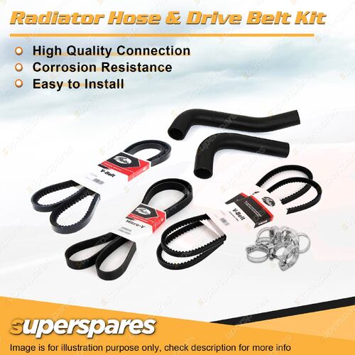 Radiator Hose + Gates Belt Kit for Toyota Cressida MX73 2.8L 24V 5M-GE 1985-1988