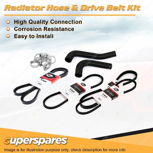 Radiator Hose + Gates Belt Kit for Toyota Hilux 4 Runner LN130R 2.8L 1989-1996