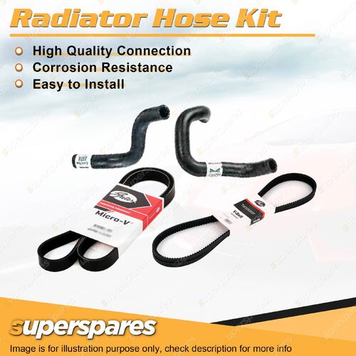 Radiator Hose + Gates Drive Belt Kit for Ford Laser KH 1.8L BP 1991-1994