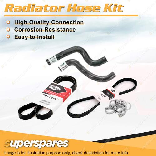 Radiator Hose + Gates Drive Belt Kit for Ford Laser KH 1.6L B6 01/1994-10/1994