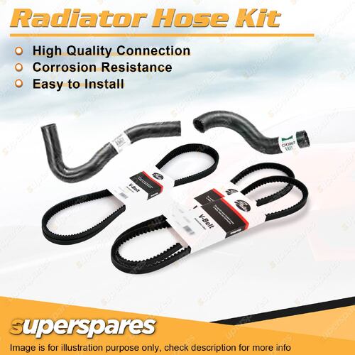 Radiator Hose + Gates Belt Kit for Ford Courier PC 2.6L 91-96 4WD with Idler