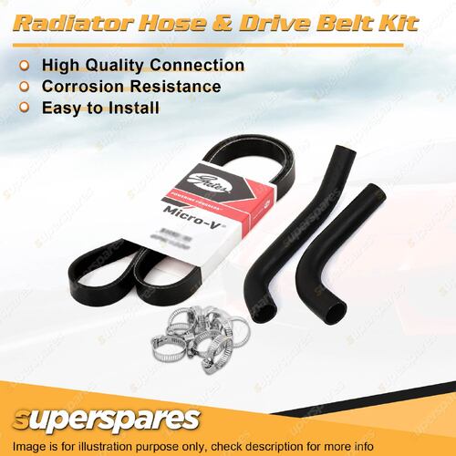 Radiator Hose + Gates Drive Belt Kit for Holden Astra TR 1.6L 1996-1998 with A/C