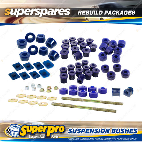 Front + Rear SuperPro Suspenison Bush Kit for Toyota Landcruiser 75 Series 85-99