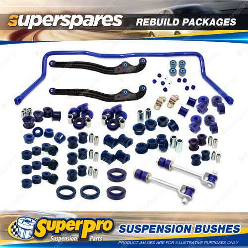 Front + Rear SuperPro Suspenison Bush Kit for Toyota Landcruiser 80 Series 90-92