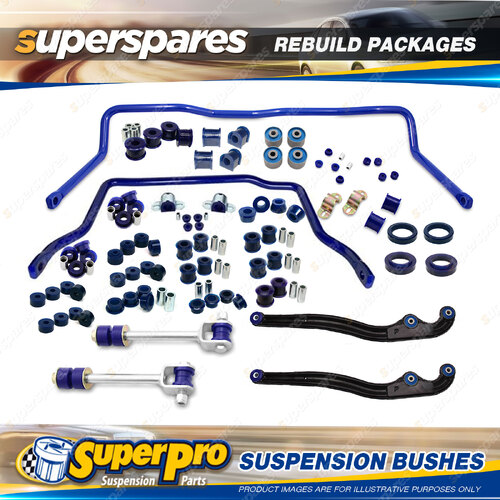 Front + Rear SuperPro Suspenison Bush Kit for Toyota Landcruiser 105 Ser 98-2007