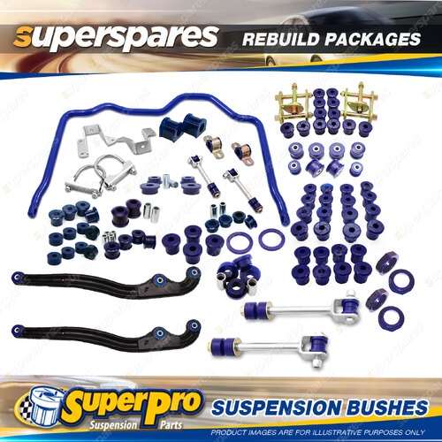 Front + Rear SuperPro Suspenison Bush Kit for Toyota Landcruiser 79 Series 07-on