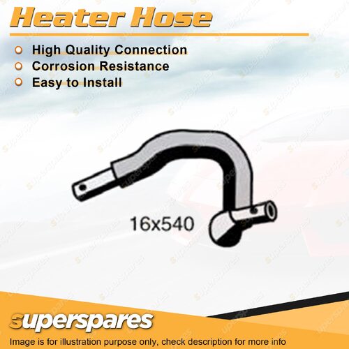 Heater Hose 16mm x 540mm for Ford Telstar AT TX5 AV 2.0L 2.2L 4 cyl 1987-1992