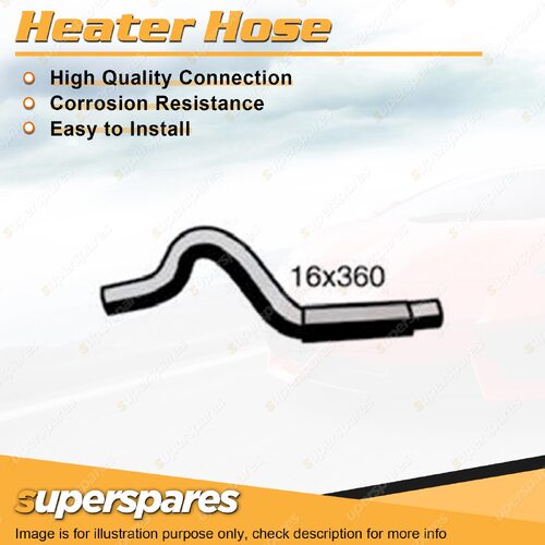 Superspares Heater Hose 16 x 360mm for Mazda 323 BJ 1.6L 4cyl DOHC 16V 1998-2002