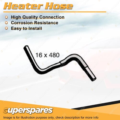 1 x Heater Hose 16mm x 480mm for Nissan Patrol GQ 4.2L 6 cyl OHV 12V 1988-1995