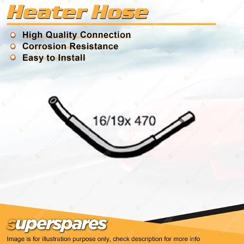 Heater Outlet Hose 16/19 x 470mm for Nissan Navara D22 3.0L 4 cyl DOHC 16V Turbo