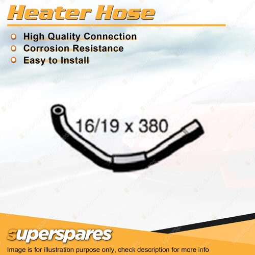 Superspares Heater Hose 16/19mm x 380mm for Holden Rodeo RA 3.5L V6 DOHC Outlet