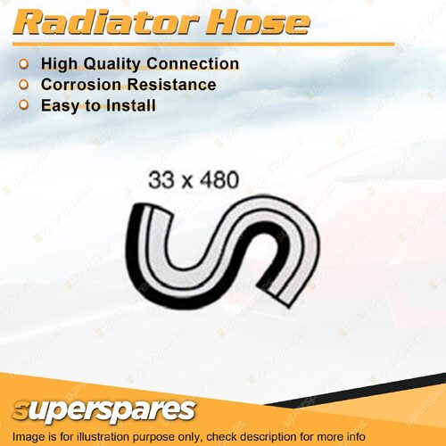 Upper Radiator Hose 33 x 480mm for Holden Combo Van Barina XC 1.4L 2005-2013