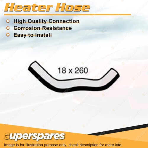 1 x Heater Hose 18mm x 260mm for Toyota Landcruiser Prado KZJ95R 3.0L Outlet