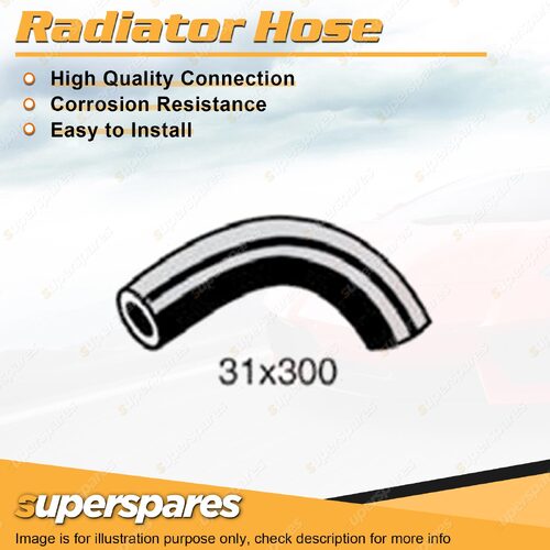 Superspares Upper Radiator Hose 31 x 300mm for Bedford CF CF 3.3L 6 cyl OHV 12V