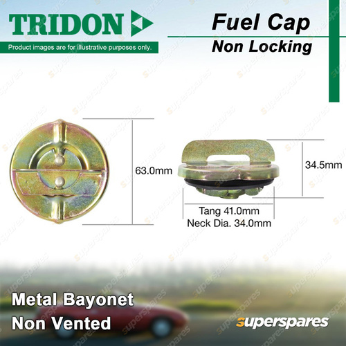 Tridon Non Locking Fuel Cap Metal Bayonet 34.0mm for Daihatsu Delta