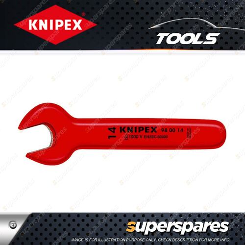 Knipex 1000V Open End Spanner - 13mm Width Across Flats 15 Degree Angled Jaw