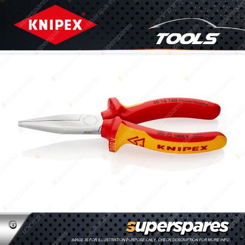 Knipex Long Nose Plier - with Long Trapezoidal Jaw Chrome-plated Head 160mm Long