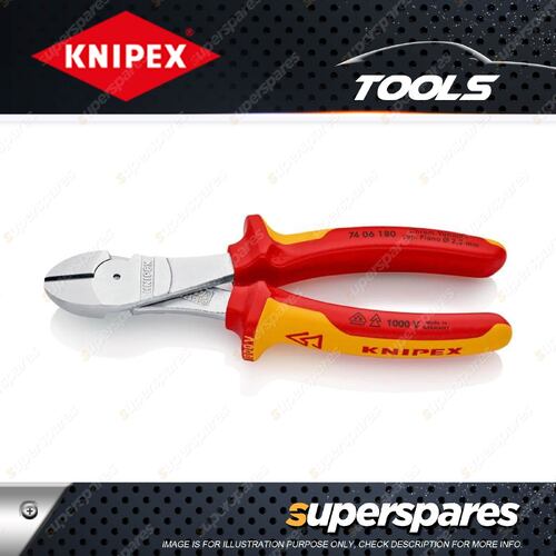 Knipex 1000V High Leverage Diagonal Cutter - 180mm Chrome-plated Head & Pliers