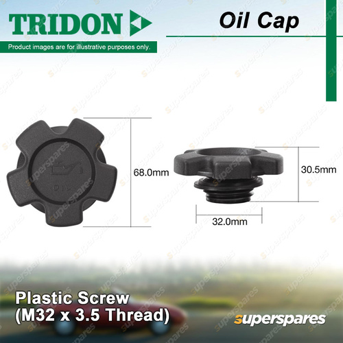 Tridon Oil Cap Plastic Screw 32.0mm for Mazda T3000 3.0L Diesel 4Cyl