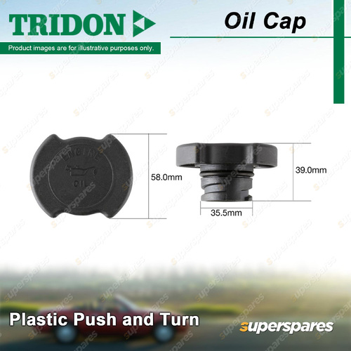 Tridon Oil Cap Plastic Push and Turn 35.5mm for Mazda B4000 MPV LW Tribute