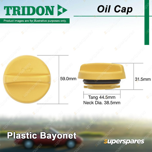 Tridon Oil Cap Plastic Bayonet 38.5mm for SAAB 900 9000 2.5L 3.0L