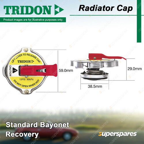 Tridon Recovery Safety Lever Radiator Cap Standard Bayonet for Alfa Romeo GTV