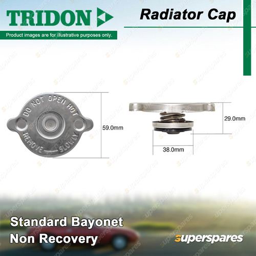 Tridon Non Recovery Radiator Cap Standard Bayonet 38.0mm for Mazda 1000 1.0L