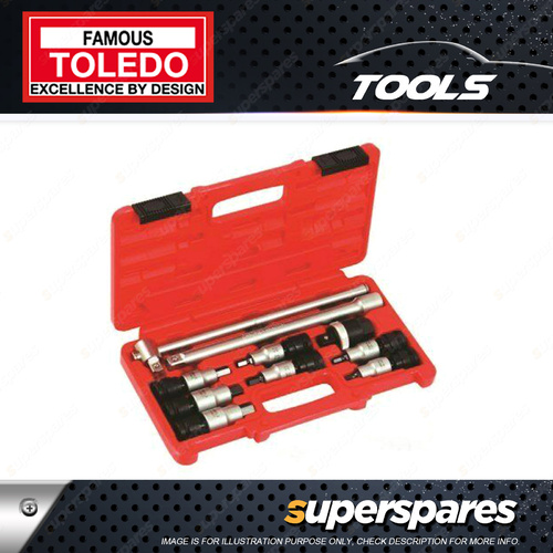 Toledo 10 pcs of Universal Joint Insert Bit Socket Set 12Dr SAE Hex 18 - 38