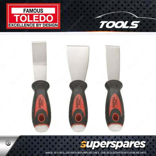 Toledo 3 Pc of Heavy Duty Stainless Steel Strike-Thru Scraper Set