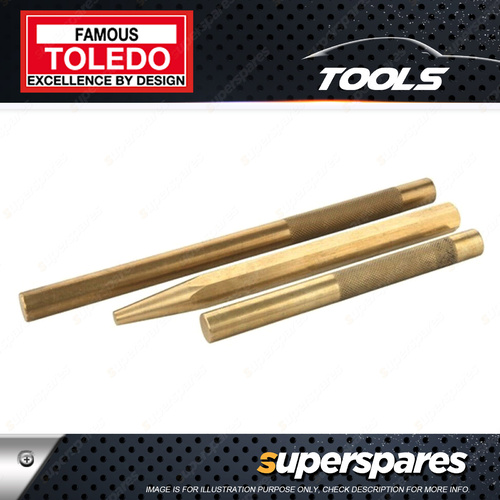 Toledo 3pc of Brass Drift Punch Set - Non Sparking Non Marring 200 250 300mm