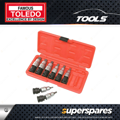 Toledo Universal Joint Socket Set 1/2" Square Drive Metric Hex 5-17mm 8 Pc.