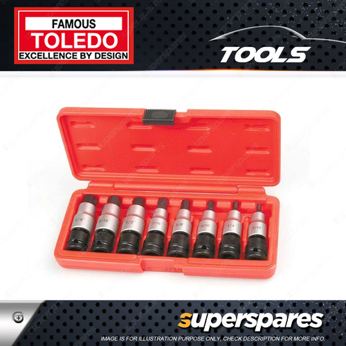 Toledo Universal Joint Socket Set 1/2" Square Drive SAE Hex 316 - 58 8 Pc