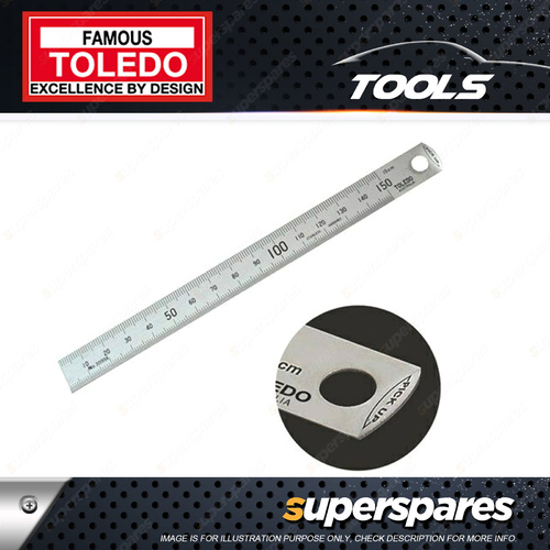 Toledo Stainless Steel Single Sided Easy Pick-Up Metric Rule - 150mm