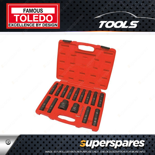 Toledo 16 Pc of Insert Bit Socket Master Set with L-Key 4mm 107mm