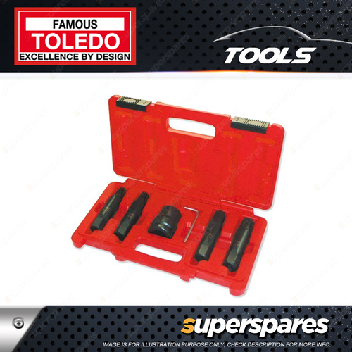 Toledo Insert Bit Socket Set Torx 6 Pc T70 80 90 100 comes with L-Key 4mm